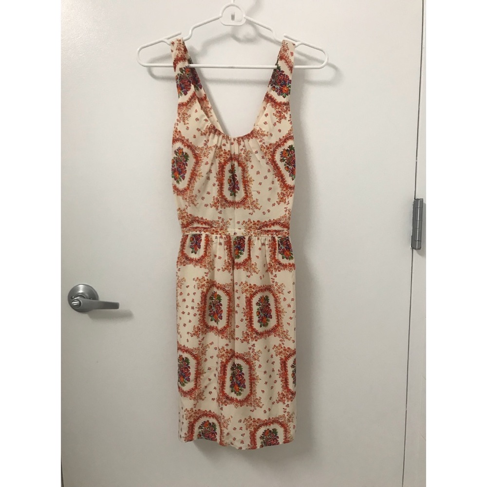 J Crew 100% silk dress with floral pattern size S